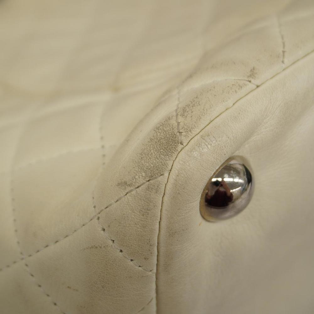 Chanel Cambon Tote Bag Lambskin Python White Silv… - image 6